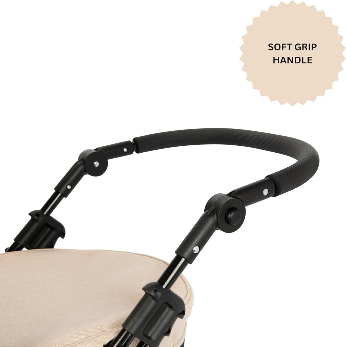 Stone Black Doll Pram Adjustable Handle Fold Flat with Changing Bag - Kwikley
