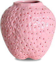 Strawberry Ceramic Flower Vase Mini Pink Cute Fruit Decorative Home Décor - Kwikley