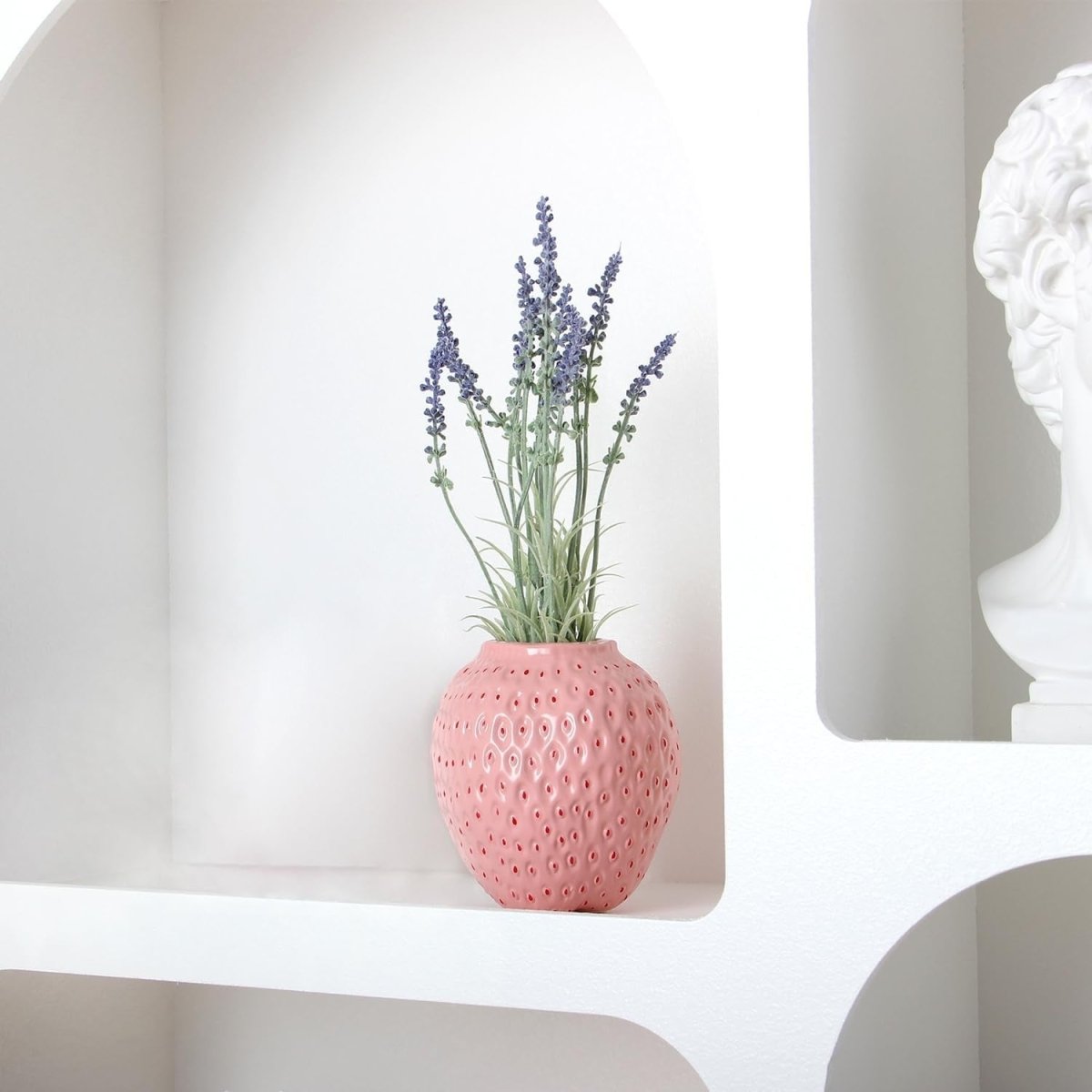 Strawberry Ceramic Flower Vase Mini Pink Cute Fruit Decorative Home Décor - Kwikley