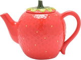 Strawberry Ceramic Teapot 3 Cup Tea Pot Cottage Garden Tableware