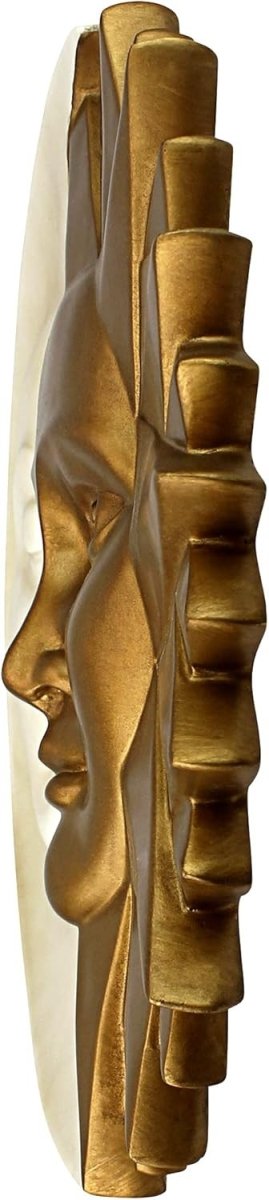Sun and Moon Wall Sculpture 39.5cm Indoor Outdoor Resin Decor - Kwikley
