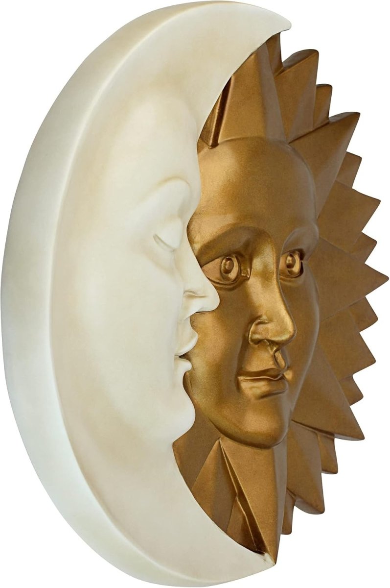 Sun and Moon Wall Sculpture 39.5cm Indoor Outdoor Resin Decor - Kwikley