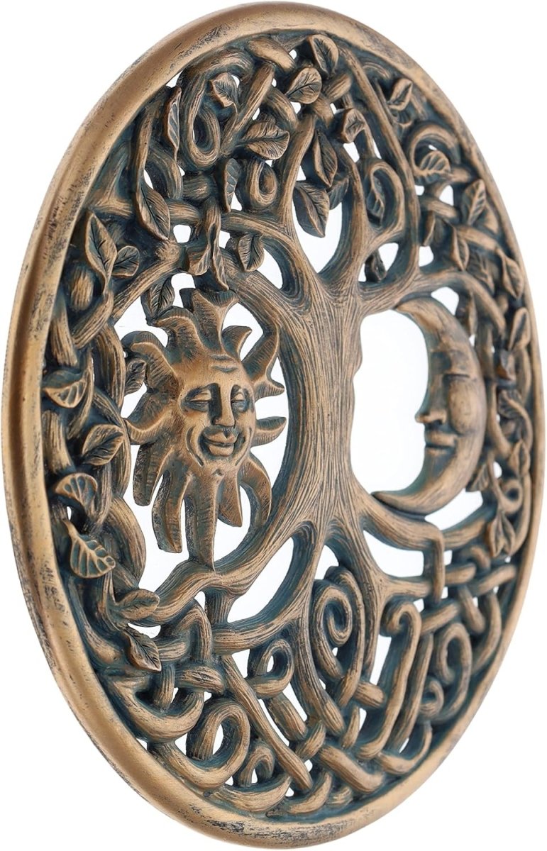 Sun Moon Face Wall Plaque Tree of Life Celtic - Kwikley