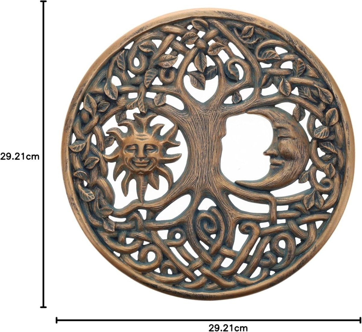 Sun Moon Face Wall Plaque Tree of Life Celtic - Kwikley