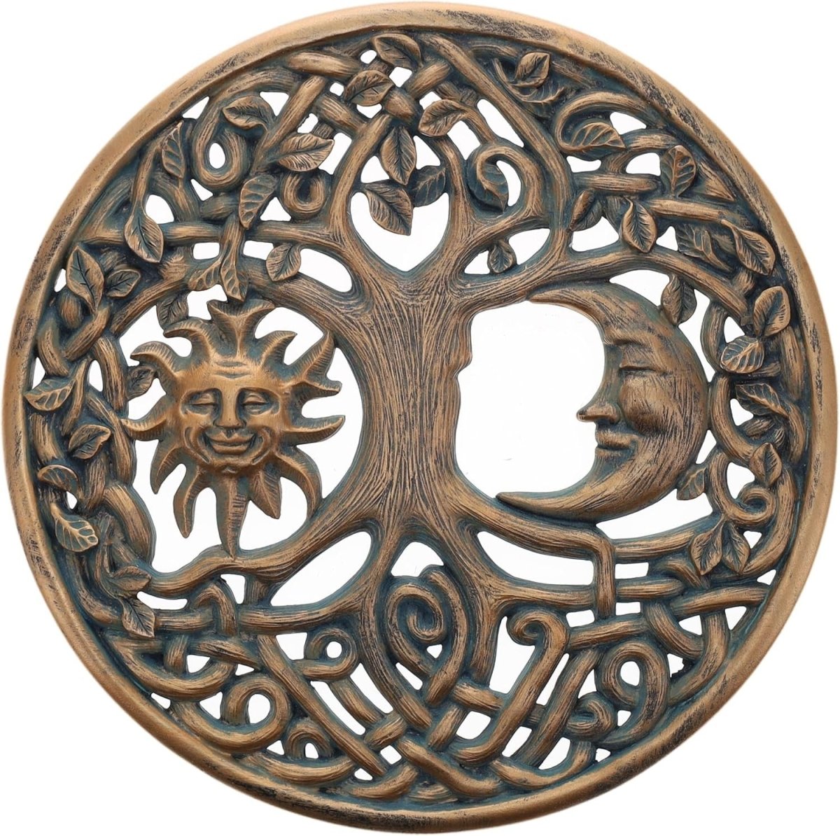 Sun Moon Face Wall Plaque Tree of Life Celtic - Kwikley