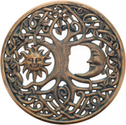 Sun Moon Face Wall Plaque Tree of Life Celtic - Kwikley