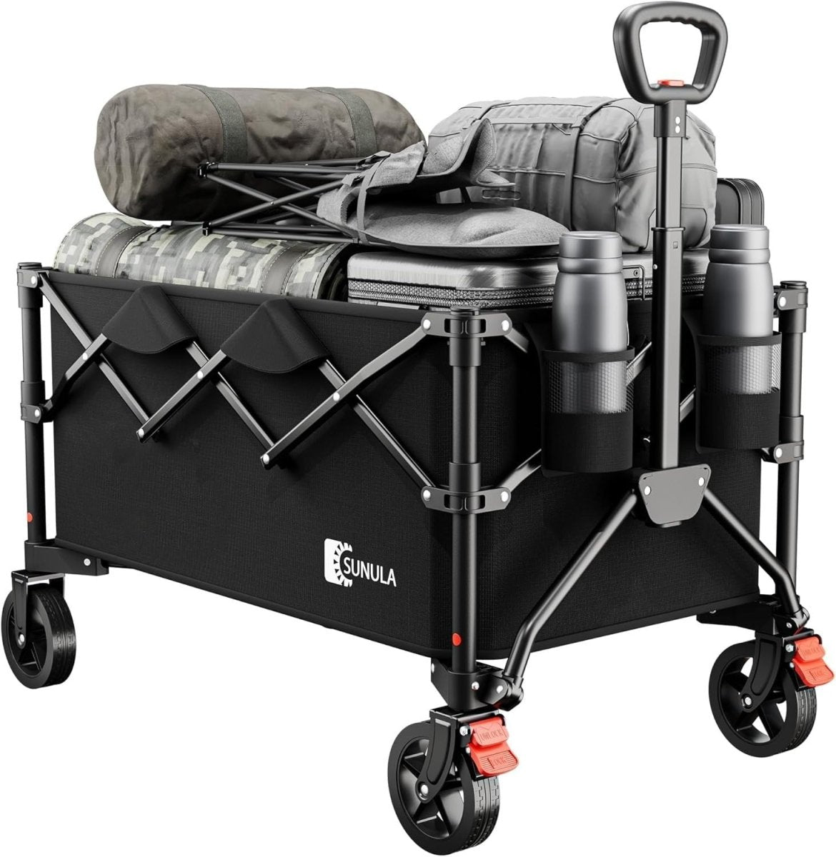 Sunula Folding Festival Trolley 250L Heavy Duty Camping Wagon 330lbs - Kwikley
