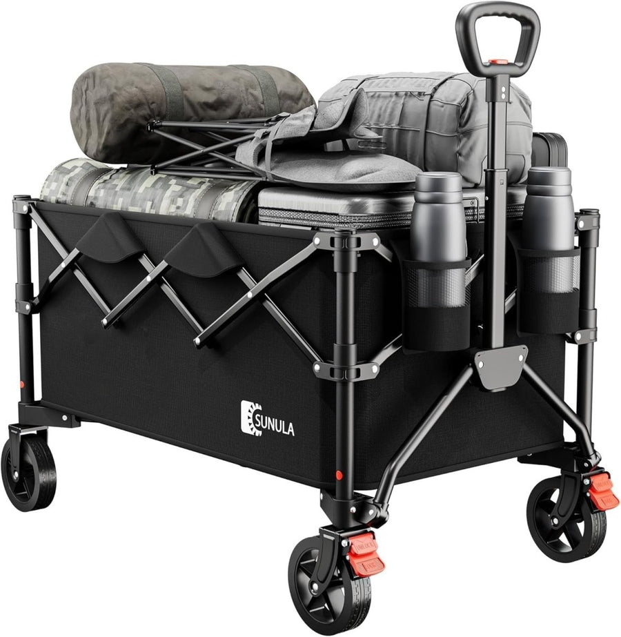 Sunula Folding Festival Trolley 250L Heavy Duty Camping Wagon 330lbs - Kwikley