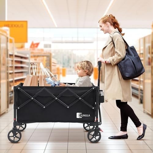 Sunula Folding Festival Trolley 250L Heavy Duty Camping Wagon 330lbs - Kwikley