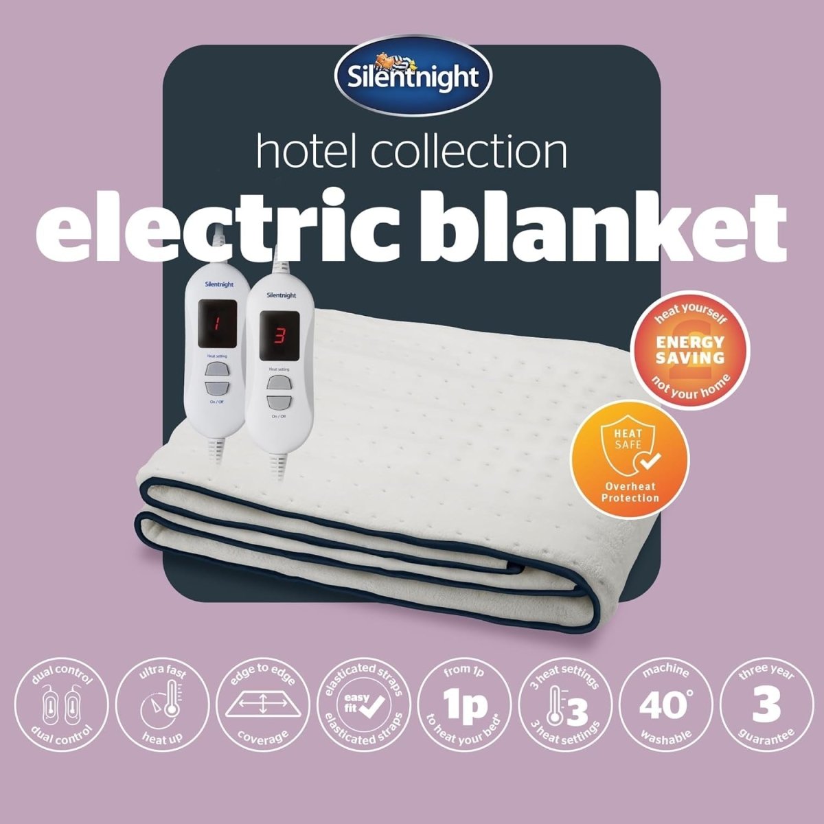 Super King Electric Heated Mattress Blanket Soft Fleece 3 Heat Full Coverage - Kwikley