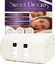 Super King Electric Underblanket Dual Control Luxury Fleece Fast Heat Auto Off - Kwikley