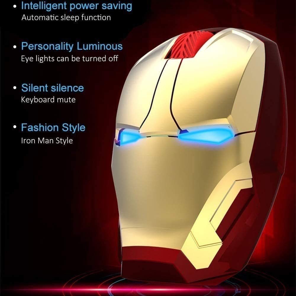 Superhero Wireless Mouse 2.4G Silent USB Optical LED Gaming - Kwikley