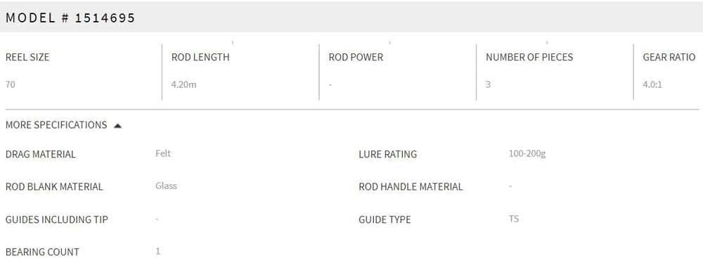 Surf Fishing Rod & Reel Combo 4.5m 100 - 200g Ready - to - Fish Set - Kwikley