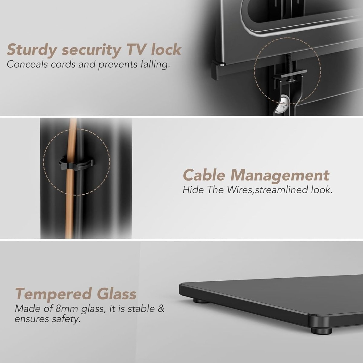 Swivel Floor TV Stand 27–65” Height Adjustable Mount VESA to 400x400mm - Kwikley