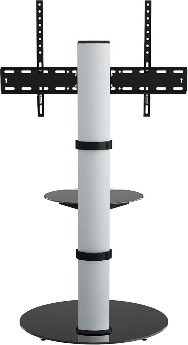 Swivel TV Stand With Shelf for 32-55" Screens Glass Base VESA Mount - Kwikley
