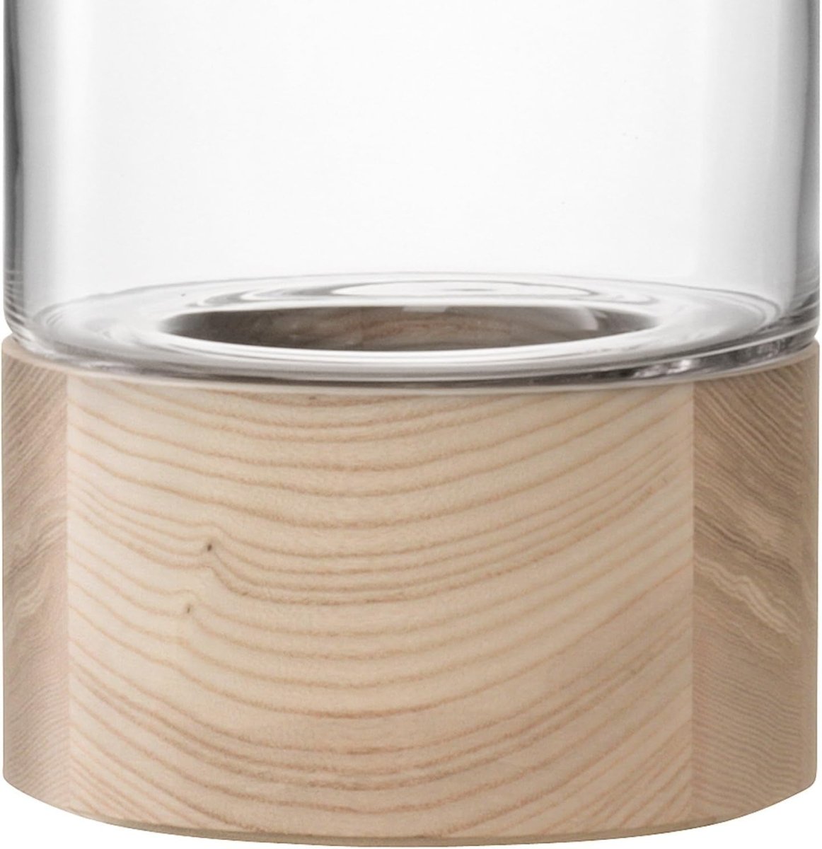 Tall Clear Glass Floor Vase 62cm with Wood Base Modern Home Decor - Kwikley