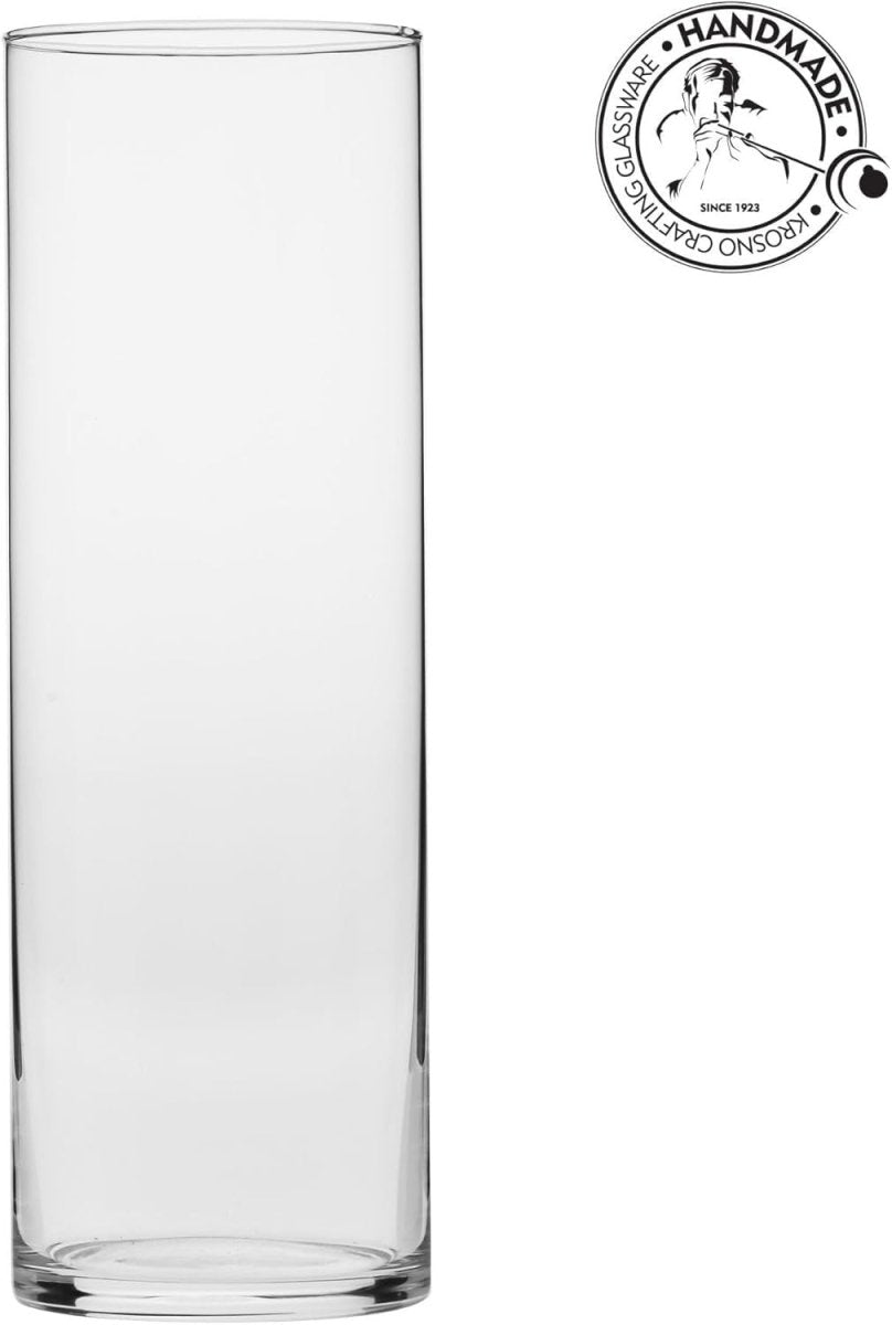 Tall Clear Glass Flower Vase 30cm Elegant Cylinder Vase Home Decor Gift - Kwikley