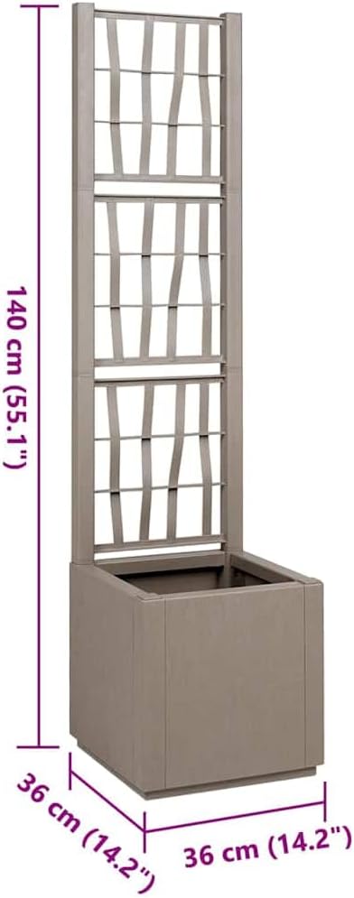 Tall Garden Planter 140cm Grey Outdoor Indoor Plant Pot 38L - Kwikley