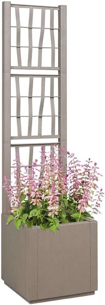 Tall Garden Planter 140cm Grey Outdoor Indoor Plant Pot 38L - Kwikley