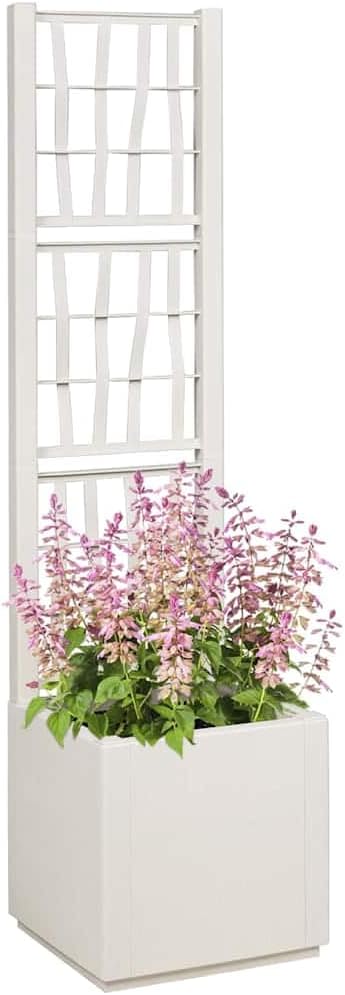 Tall Garden Planter 140cm White Outdoor Indoor Plant Pot 38L - Kwikley