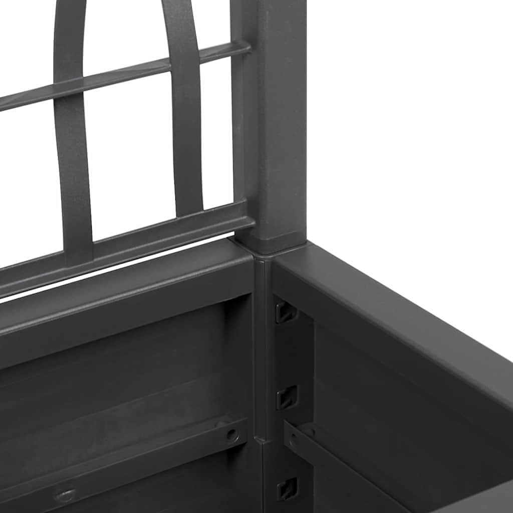 Tall Garden Planter 36x36x140cm Anthracite Indoor Outdoor Pot - Kwikley