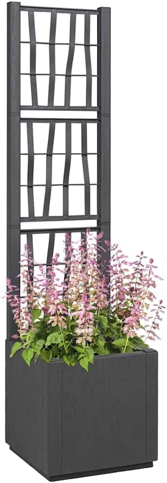 Tall Garden Planter 36x36x140cm Anthracite Indoor Outdoor Pot - Kwikley