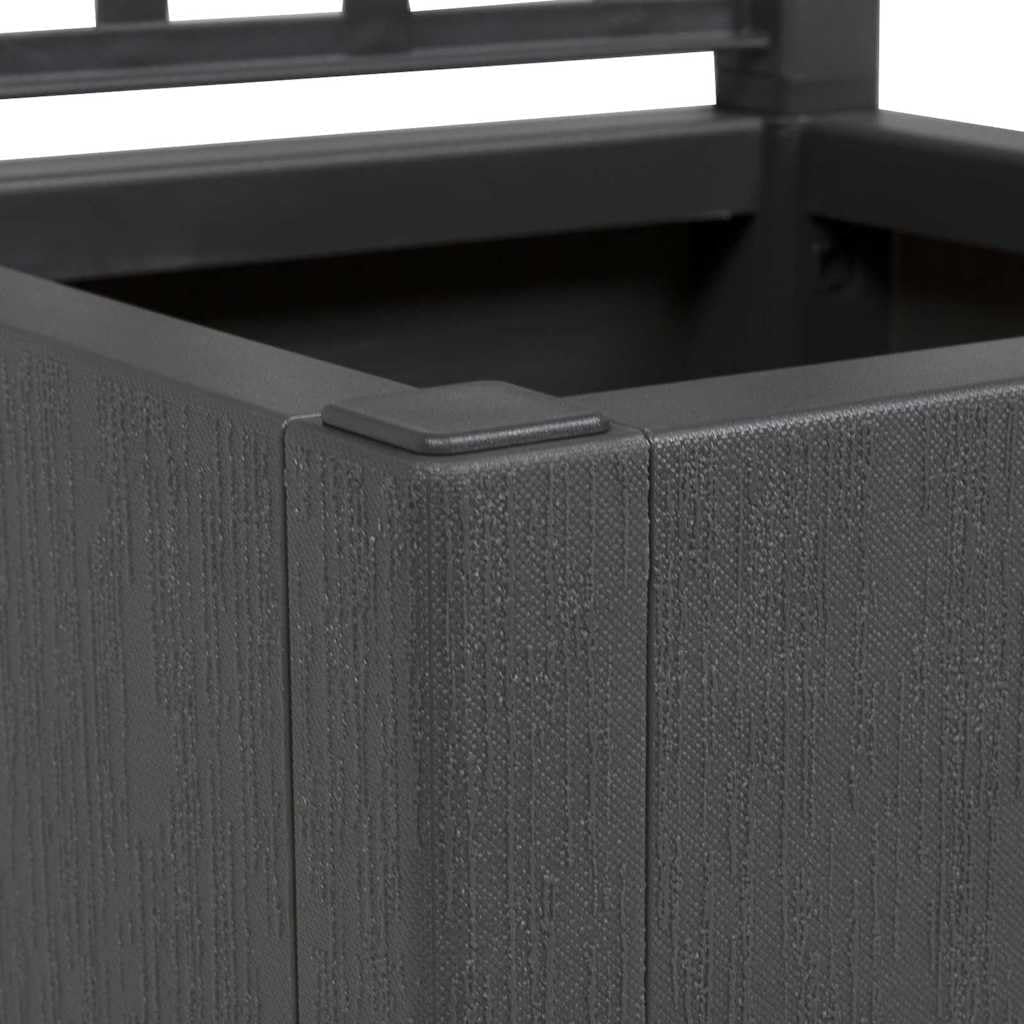 Tall Garden Planter 36x36x140cm Anthracite Indoor Outdoor Pot - Kwikley