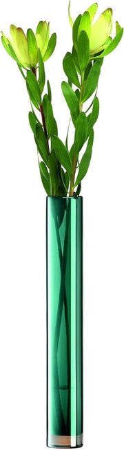 Tall Green Glass Vase 48cm Handmade Slim Bottle Flower Floor Decor - Kwikley