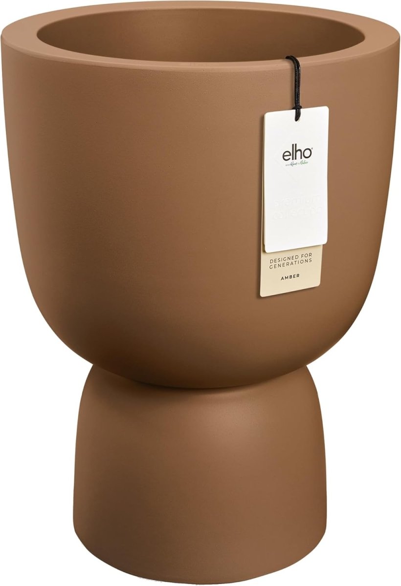 Tall Plant Pot 35x49cm Caramel Indoor Outdoor Recycled Plastic - Kwikley
