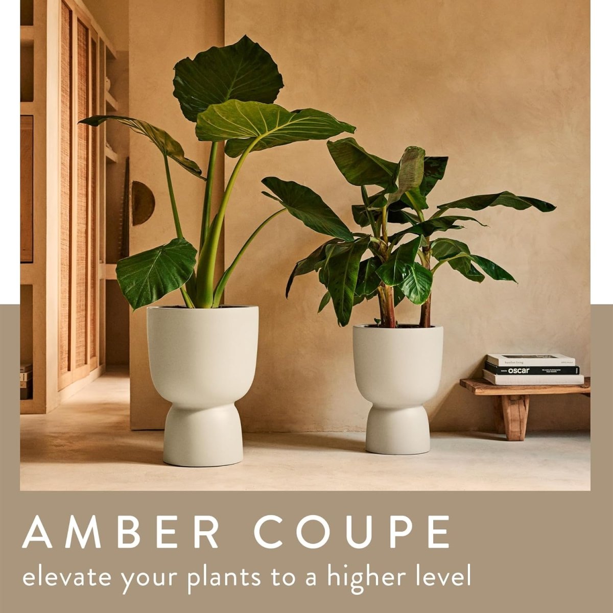Tall Plant Pot 41x57cm White Indoor Outdoor Recycled Plastic - Kwikley