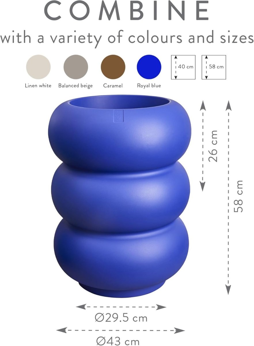 Tall Plant Pot 43x58cm Royal Blue Indoor Outdoor Planter - Kwikley