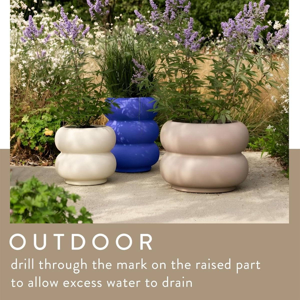 Tall Plant Pot 43x58cm Royal Blue Indoor Outdoor Planter - Kwikley