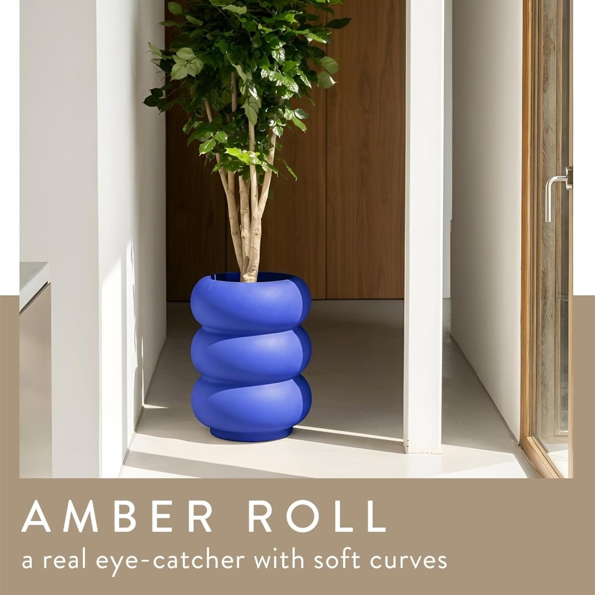 Tall Plant Pot 43x58cm Royal Blue Indoor Outdoor Planter - Kwikley