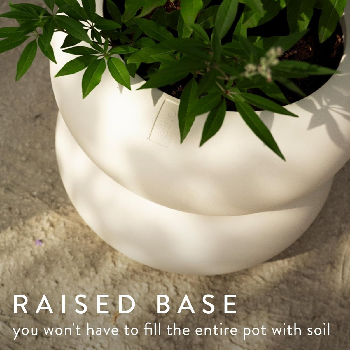 Tall Plant Pot 43x58cm White Indoor Outdoor Recycled Plastic - Kwikley