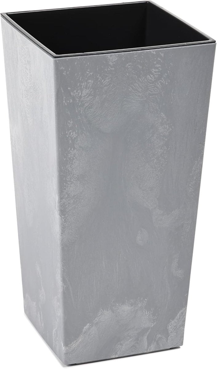 Tall Planter 68cm Grey Concrete Effect Plant Pot with Insert - Kwikley