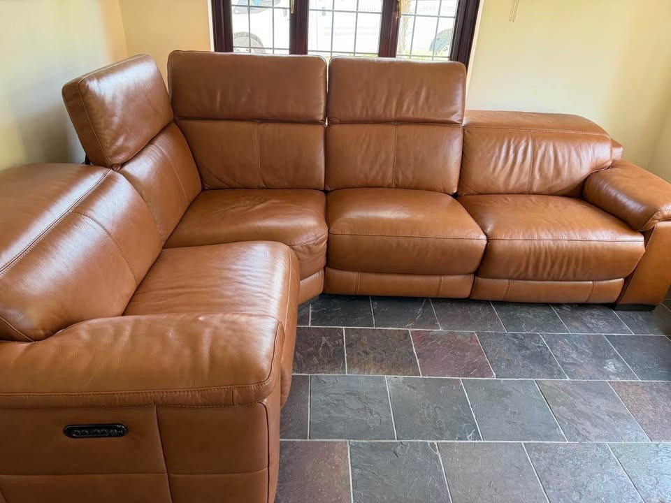 Tan Luxury Leather Corner Sofa (PTP) - Kwikley