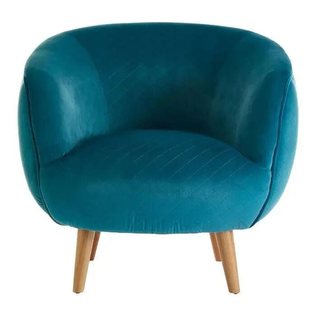 Teal Fabric Accent Chair Modern Armchair Wood Legs Lounge Reading Seat