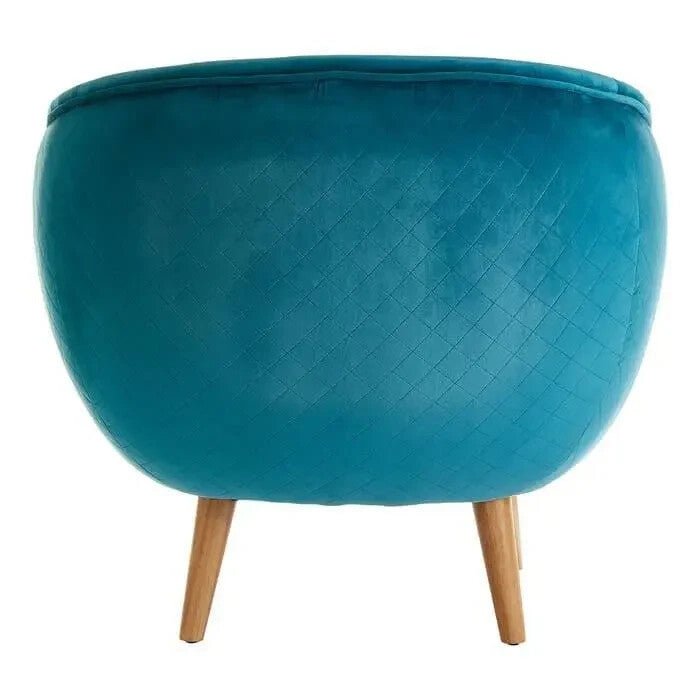 Teal Fabric Accent Chair Modern Armchair Wood Legs Lounge Reading Seat - Kwikley