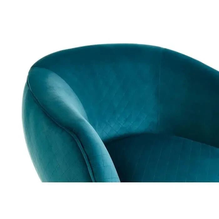 Teal Fabric Accent Chair Modern Armchair Wood Legs Lounge Reading Seat - Kwikley