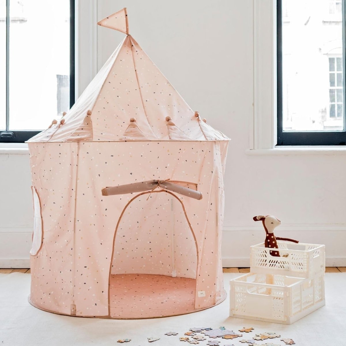 Terrazzo Clay Kids Indoor Play Tent Pop Up Fort Eco Fabric - Kwikley