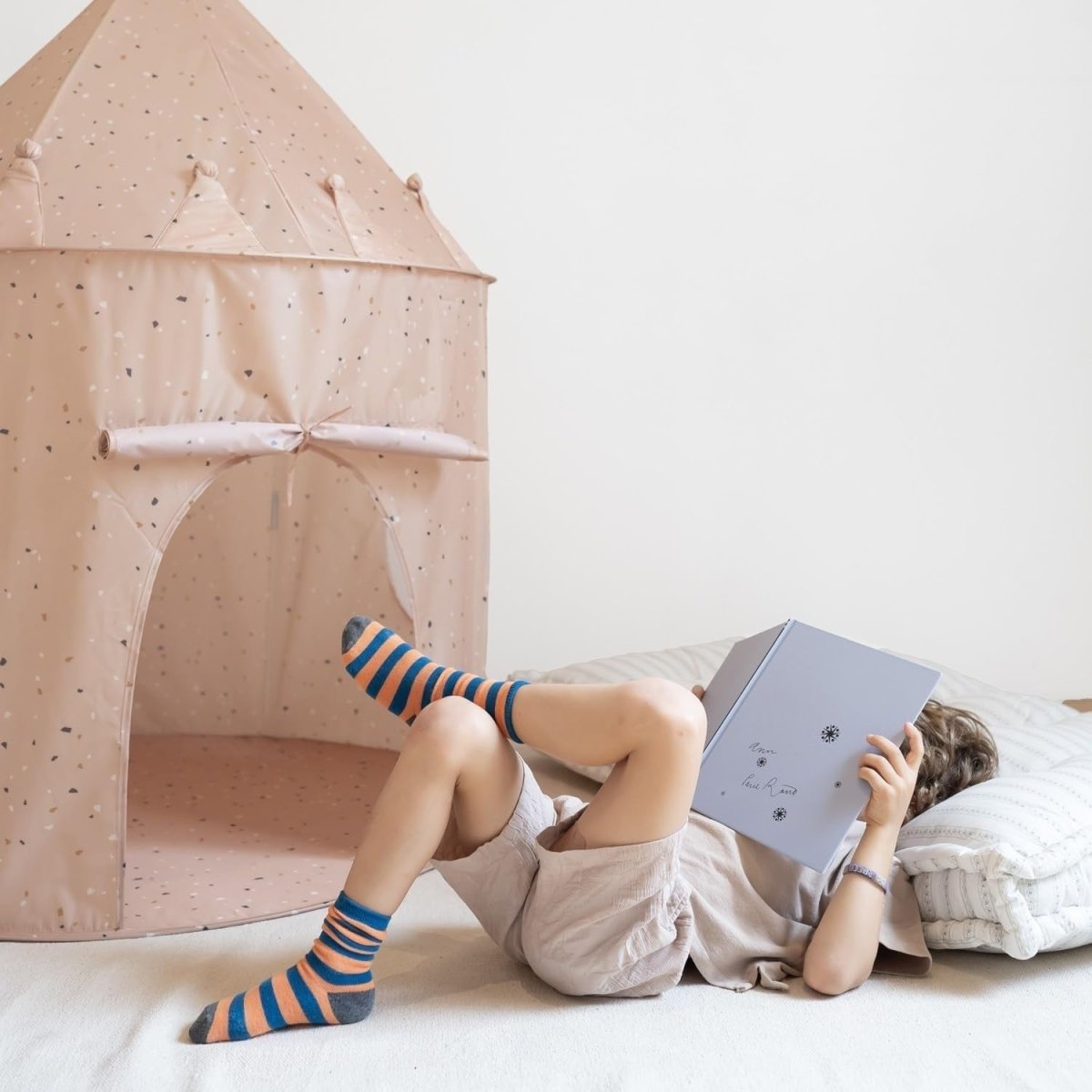 Terrazzo Clay Kids Indoor Play Tent Pop Up Fort Eco Fabric - Kwikley