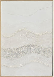 Textured White Abstract Framed Canvas 62cm Modern Art - Kwikley