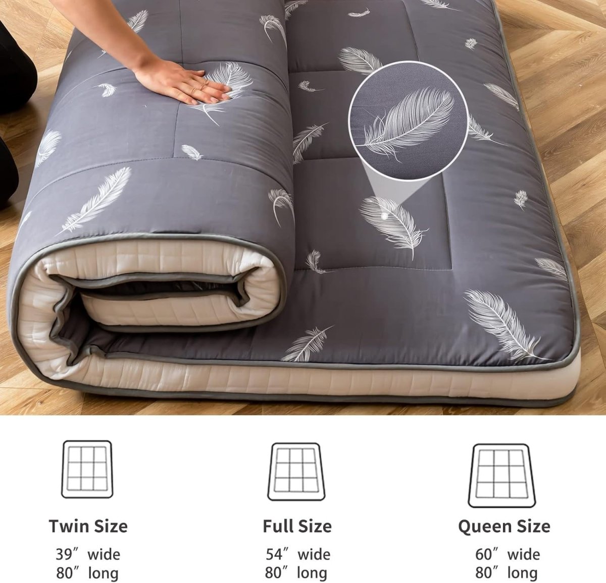 Thick Foldable Japanese Floor Mattress King Size – Breathable, Extra Soft - Kwikley