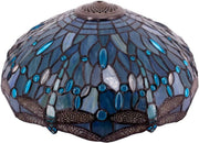 Tiffany Dragonfly Stained Glass Lampshade 16in Sea Blue Pendant Shade - Kwikley