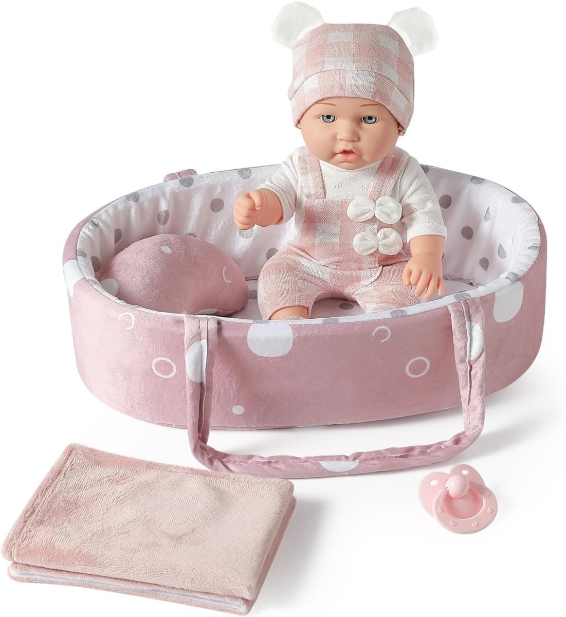 Toddler Baby Doll Set 12 Inch w Carry Bed Blanket Pacifier Toy - Kwikley