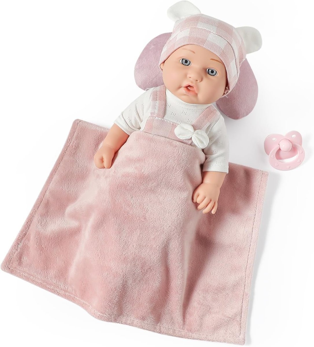 Toddler Baby Doll Set 12 Inch w Carry Bed Blanket Pacifier Toy - Kwikley