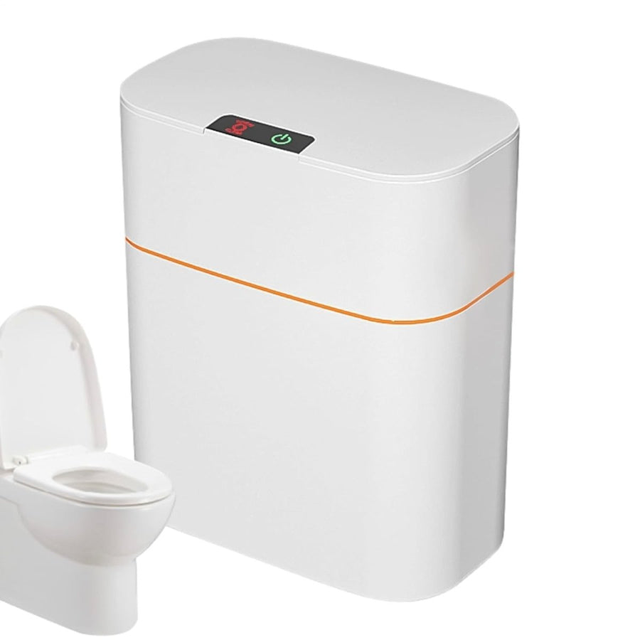 Touchless Bathroom Trash Can Slim Motion Sensor Bin White - Kwikley
