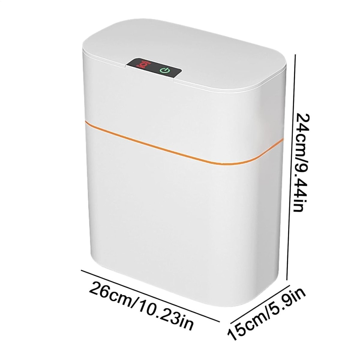 Touchless Bathroom Trash Can Slim Motion Sensor Bin White - Kwikley