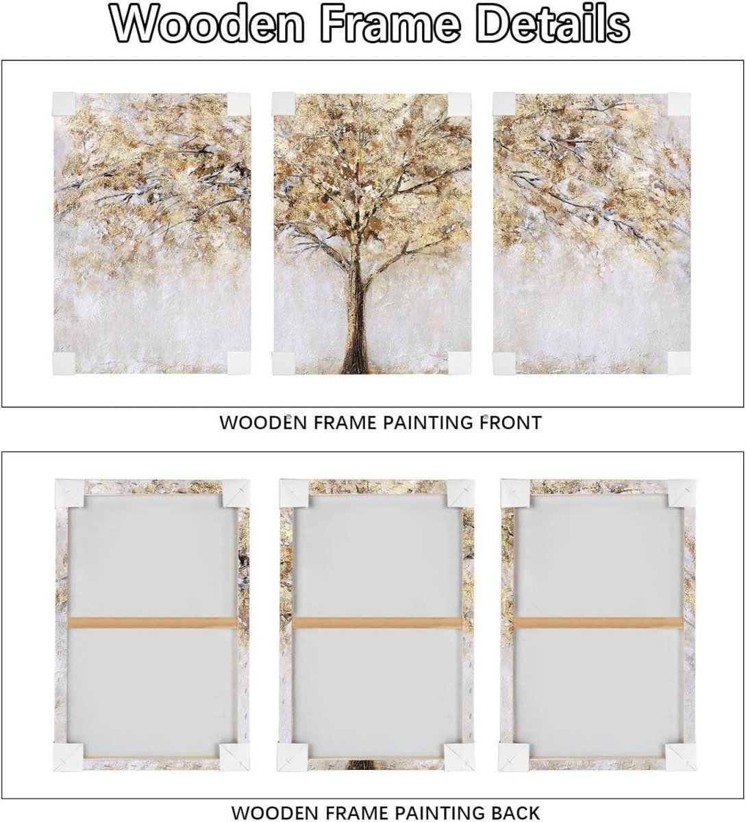 Tree of Life Canvas Wall Art 3 Panels 40x60cm Neutral Modern Decor - Kwikley