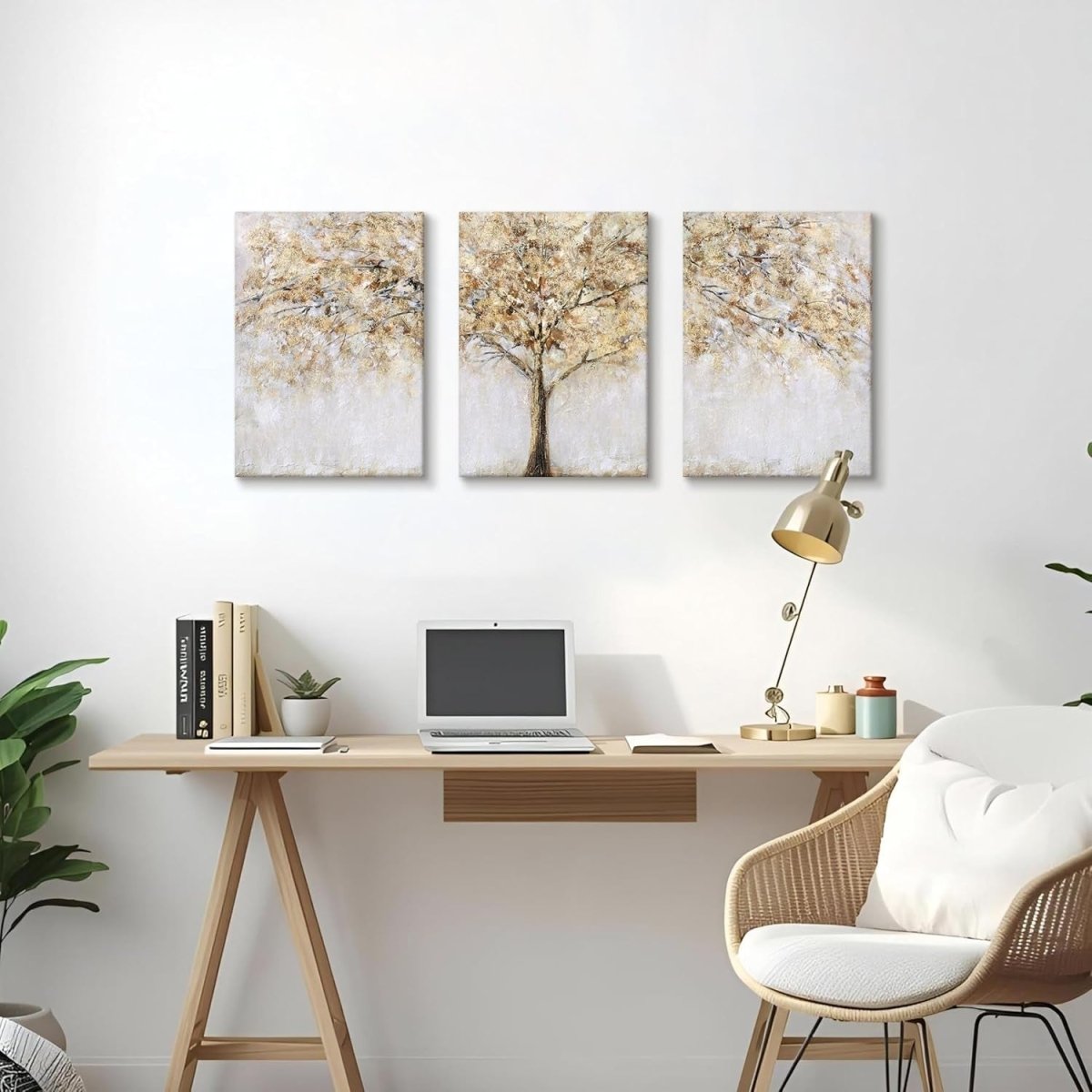 Tree of Life Canvas Wall Art 3 Panels 40x60cm Neutral Modern Decor - Kwikley